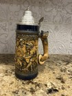 Vintage Lidded Stein Gerz Made In West Germany Fox Hunting Scene