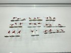 Rare 30  Vtg German Flat Lead Figures Native American Camp 9 Unseparated Strips