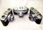 Three  3  Vintage Antique 1950 s 35mm Cameras arette Ia  Iloca Quick-a kalimar A