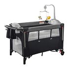 6 In 1 Portable Baby Infant Bassinet Crib Sleeper With Music Toy Mosquito Net
