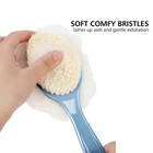 Shower Body Brush With Bristles And Loofah back Scrubber Bath Mesh Sponge Wit   