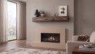 Rustic Floating Mantel Prominent Grain  6 x6 x41  Pine  Color  Weathered Walnut