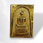Phra Somdej Lp Thai Buddha Amulet Brass Gold Wealth Talisman Vintage