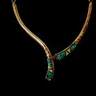 Calvin Begay Sterling Silver  Turquoise   Onyx Necklace And  Earring Set 