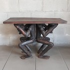 African Ethnic Table In Carved Wood Tribal Sculpture Ethnic Art 20th Century