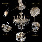 Crystal Glass Chandelier Vintage Pendant Ceiling Light Fixture For Dining Room