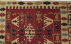 Vintage Hand Woven Turkish Wool Kilim Rug In Beige  Red   Blue 44  X 61  