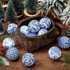  12 Pcs Decorative Balls 2 36  Chinoiserie Centerpiece Fabric Classic Style