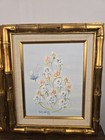 Set Of Vtg Beth Jane Possey Still Life Blue Floral Canvas Framed Paintings Art
