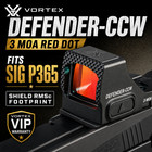 Vortex Defender-ccw 3 Moa Red Dot Rmsc Dfccw-mrd3 Open Emitter Fits Sig P365 New