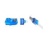 Blue Rj45 Ez Modular Plug Cat6 Utp Network Cable End Pass-thru Connector Lot