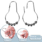 60 Pcs Set Stainless Steel Bathroom Shower Curtain Rings Hooks With Roller Ball
