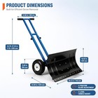 Heavy Duty Snow Shovel With 10  Wheels Steel Dual Handle Push Snow Pusher Shovel