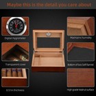 Cigar Humidor  Glass Top Cigar Box With Hygrometer Humidifier And Divider  De   