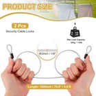 2pcs 1 8  Dia 5 9ft Security Cable Lock Vinyl Coated Steel With Loops Silver