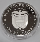 1975 Panama 20 Balboas Sterling Silver Proof Coin In Capsule