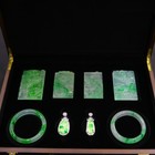 A Set Perfect High Ice Natural Pure Flawless Jadeite Jade M1583