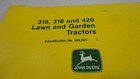 Select John Deere 316  318    420 Lawn   Garden Tractor Models Operator s Manual