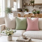 Set Of 2 Sage Green 18x18 Inch Soft Chenille Decorative Throw Pillow Covers W   