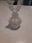 Vintage Czech Clear Art Deco   Art Nouveau Cut Glass Perfume Bottle