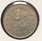 1978 ah1398 50 Dirhams State Of Qatar Copper Nickel Coin-km 5