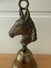 Vintage Brass Hand Bell With Horse Head Handle - Made In England