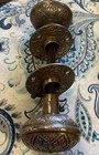 Pair Heavy Old Brass   Bronze   Door Knob      Ornate Detail   nice