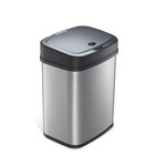 Ninestars Motion Sensor Trash Can Black Stainless Steel Rectangular Shape 3 Gal 
