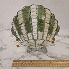 Vtg  7  Wired Glass  Clamshell  Night Light Table Lamp Handmade Chorded 