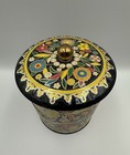 Vintage Daher Embossed Floral Tin With Lid Made In England Boho Art Deco Hippie