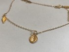 14k Yellow Gold Anklet Bracelet W  Dangling Charms  overall Length 10 Inch