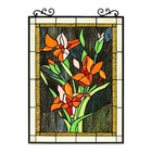 Stained Glass Window Panel Colorful Floral Lily Tiffany Style   One This Price