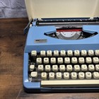 Vintage Kmart Blue 100 Typewriter W  Case Portable Working 