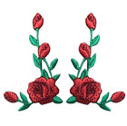 2-pack Rose Applique Patch Set - Embroidered Flower Badges 2-3 8   iron On 