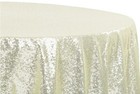 New Sequin Overlay Tablecloth Wedding Party Table Decor Ivory champagne 54 