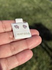 10k Solid Gold Iridescent Rainbow Heart Stud Earrings 5mm Ball Backs