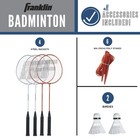 Franklin Sports Badminton Net Starter Set - Includes 4 Steel Rackets  2 Birdies 