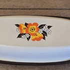 Vintage Sterilite Tablemate Butter Dish With Floral Lid   Brown Tray Retro 90 s