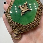 Vintage Max Factor Art Deco Ladies Powder Compact Golden Signet Unused W  Puff