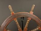 Vintage Ship s Wheel Captain s Wheel - Wood And Iron - From Tugboat Norfolk Va