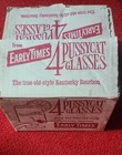 The Pussycat   Bourbon 1970s Early Times Cocktail Footed Glasses Set Of 4 Vtg