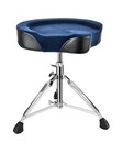Donner Drum Throne Motorcycle Style Stool Wide Velvet Surface Double Braced Blue