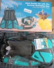Vengreedo Snorkel Set With Fins For Adults  Snorkeling Gear For Adult  L xl New