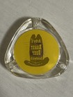 Arby s Roast Beef Sandwich Glass Advertising Ashtray - Yellow  Brown  Clear