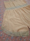 Antique 20s Peach Pink Silk Step In Romper Lingerie French Lace Rosette Flapper 