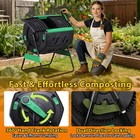 53-gallon Compost Tumbler Dual Chamber Outdoor Compost Bin With 360   Hand Crank