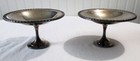 Set Of 2 Matching Oneida Silver Plate Footed Pedestal Compote Dishes Gadroon Vtg