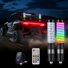 2pcs 1ft Cob Fat Whip Light rgb ic Chasing Antenna Whips For Atv Utv Sxs Rzr
