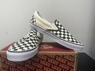 Vans Classic Slip-on Canvas Shoes Black White Checkerboard Vn000eyebww Men s Sz