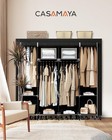 Portable Closet 66 9 Inch Large Capacity Wardrobe Closet W  Cover Clothes Black